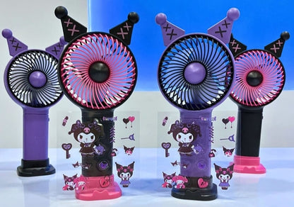 3 VENTILADOR KUROMI DE BOLSILLO CON PEGATINAS [FS4009]