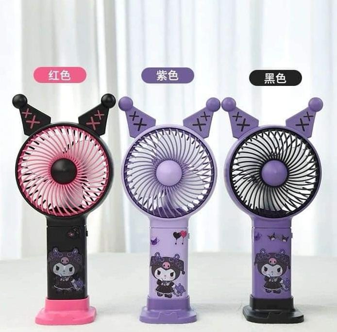 3 VENTILADOR KUROMI DE BOLSILLO CON PEGATINAS [FS4009]