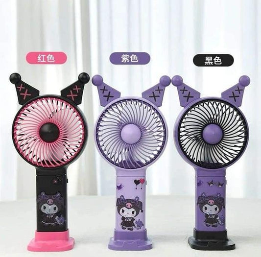 3 VENTILADOR KUROMI DE BOLSILLO CON PEGATINAS [FS4009]
